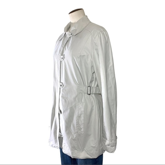 𝅺columbia Byron Bay Sportwear Beige Rain Jacket Ajustable Waist Zippered Coat - Picture 4 of 15